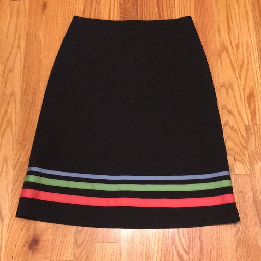 Cato black skirt with grosgrain details